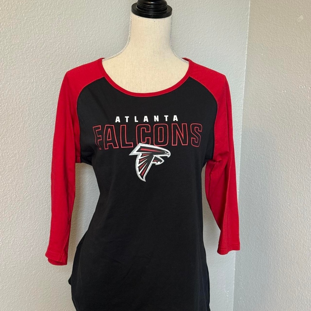 Womens Atlanta Falcons ProLine Fanatics 3/4 Sleeve Shirt Size Large Black/Red